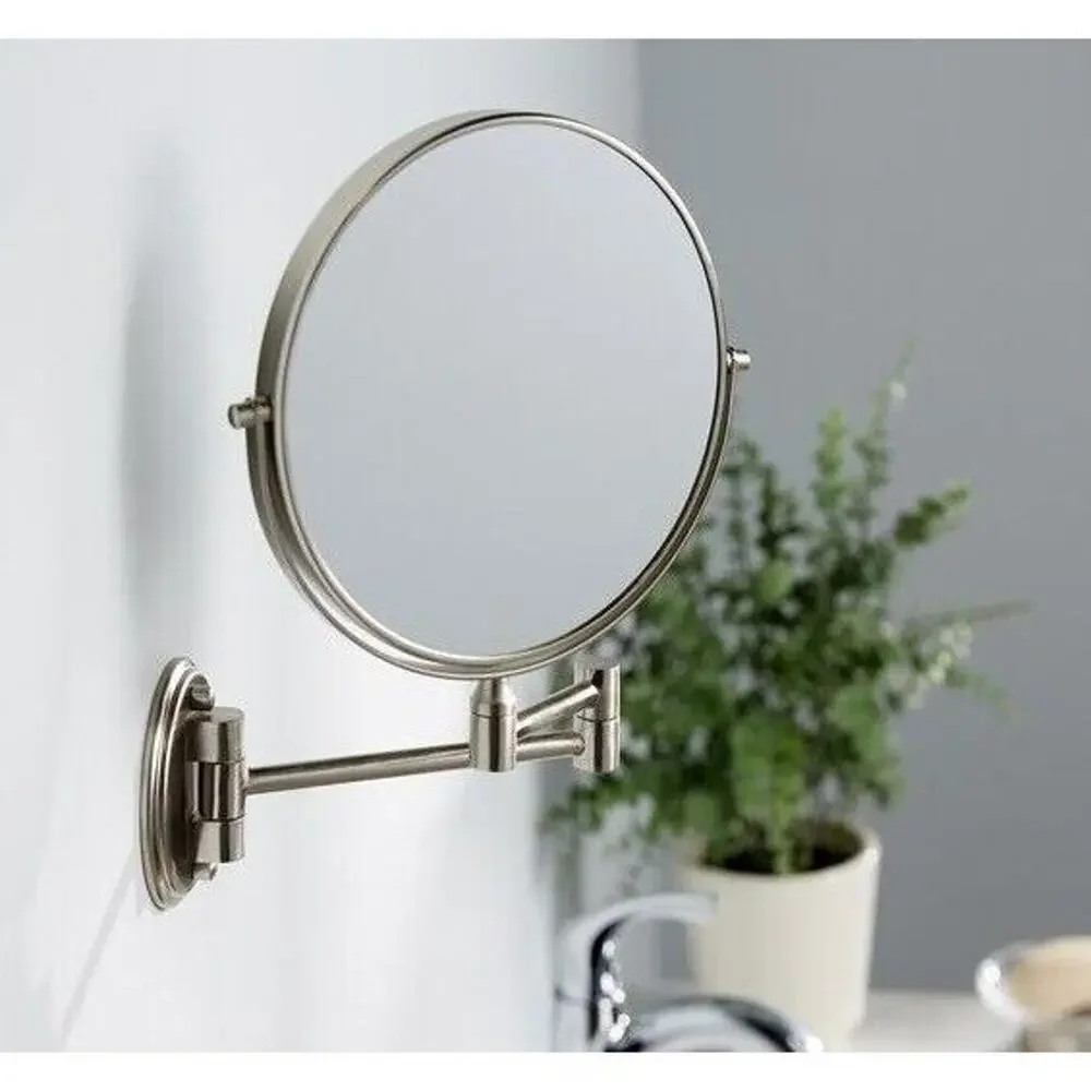 Giagni Wall Mounted Magnifying Mirror Brushed Nickel Shaving Bathroom 788342